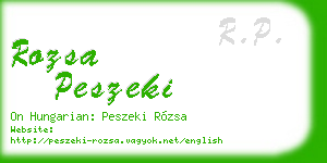 rozsa peszeki business card