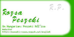 rozsa peszeki business card